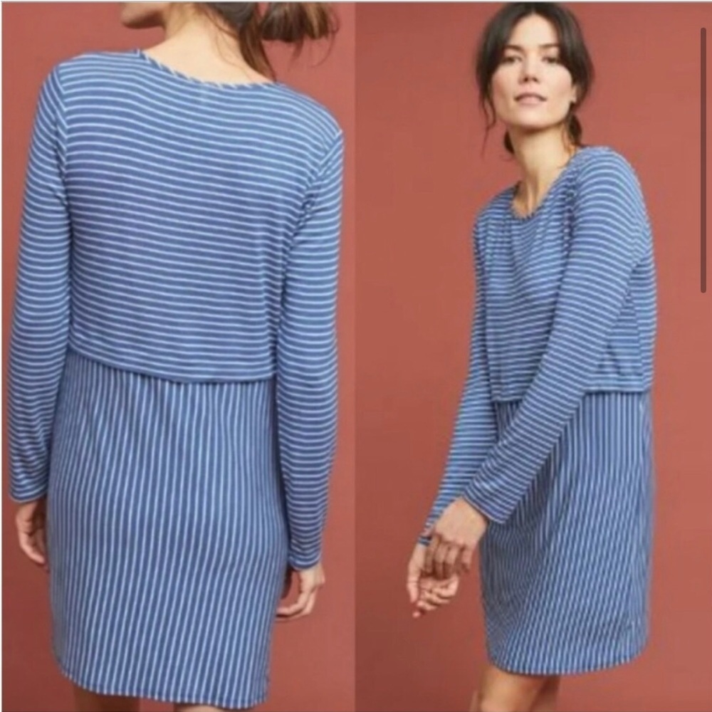 NWT Dolan/Anthropologie Blue Striped Dress size medium